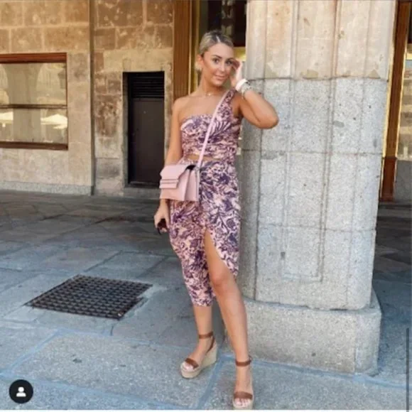 ZARA Printed Co-ord Sarong Skirt Set - Picture 3 of 9